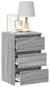 vidaXL Κομοδίνα 2 τεμ. Γκρι Sonoma 40x35x62,5 εκ. Επεξεργασμένο Ξύλο