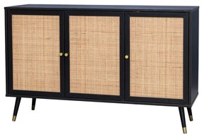 Liberta VIENNA ΜΠΟΥΦΕΣ ΜΑΥΡΟ ΜΕ RATTAN 120x39xH75,5cm 120x39xH75,5cm 05-0564