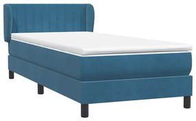 Κρεβάτι Boxspring με Στρώμα Σκούρο Μπλε 100x210 εκ. Βελούδινο - Μπλε