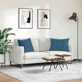vidaXL Μαξιλάρι Καναπέ 2 τμχ. Βελούδο Μπλε 70 x 50 cm