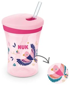 Ποτηράκι Παιδικό Που Αλλάζει Χρώμα 10255574 Action Cup Chameleon 230ml Με Καλαμάκι 12 Μηνών Pink Nuk 230ml Πλαστικό