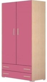 Ντουλάπα Παιδική Δίφυλλη Νο.2 105x180x50cm Pink Two Door Μελαμίνη