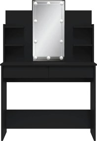 vidaXL Μπουντουάρ με LED Φώτα Μαύρο 96x40x142 εκ.