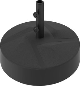 Βάση ομπρέλας έως 30 kg, γεμίζει με άμμο ή νερό, στρογγυλή, για ομπρέλες 36/38/48mm, Μαύρο