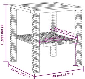 ΤΡΑΠΕΖΙ ΚΗΠΟΥ ΜΑΥΡΟ 40X40X42 ΕΚ. ΣΥΝΘΕΤΙΚΟ ΡΑΤΑΝ &amp; ΞΥΛΟ ΑΚΑΚΙΑΣ 366263