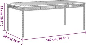 vidaXL Σετ Τραπεζαρίας Κήπου 9 τεμ. Γκρι Συνθ. Ρατάν με Μαξιλάρια