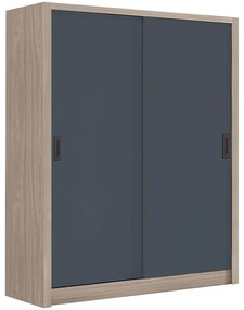 Ντουλάπα Δίφυλλη - Συρόμενη Vanity Ε7355,1 160x60x200cm Anthracite-Walnut Two Door