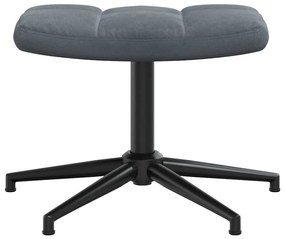 vidaXL Πολυθρόνα Relax Σκούρο Γκρι Βελούδινη με Σκαμπό