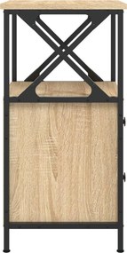 vidaXL Κομοδίνα 2 τεμ. Sonoma Δρυς 34x35,5x70 εκ. Επεξεργασμένο Ξύλο
