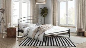 Κρεβάτι Kelly-150x200-Ασημί σφυρίλατο-Χωρίς ποδαρικό