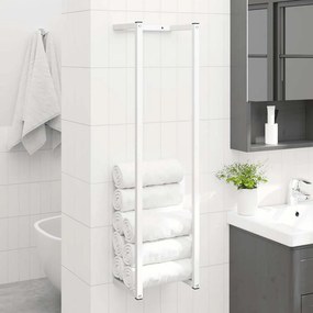 vidaXL Βάση για Πετσέτες Επιτοίχια Λευκή 25 x 20 x 95 εκ. Ατσάλινη