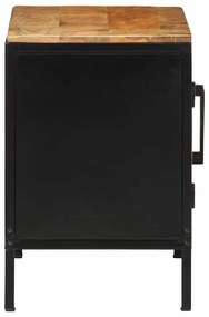 vidaXL Κομοδίνο Καφέ και μαύρο 50 x 30 x 45 εκ Μασίφ ξύλο μάνγκο