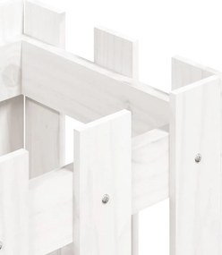 vidaXL Ζαρντινιέρα με Σχέδιο Φράχτη Λευκή 30x30x30 εκ. Μασίφ Πεύκο