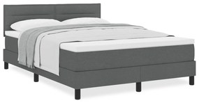 vidaXL Σκούρο Γκρι Κρεβάτι με Μοχλό και Στρώμα 140x200 εκ. Ύφασμα