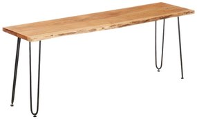 Τραπέζι Τηλεόρασης Live Edge 140 x 37 x 52 cm Καφέ Μαύρο ξύλο ακακίας