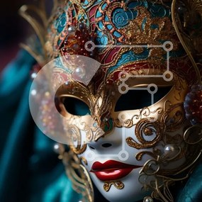 Σετ των 2 Intra Συλλεκτικό Ξύλινο Παζλ Plywood 4mm - Κομψή χρυσή μάσκα μεταμφίεσης με πέρλες Σε Ξύλινο Κουτί - Διαστάσεις: 10x10 cm – 25 κομμάτια