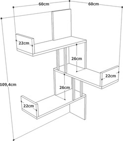 Ράφι Τοίχου Atlantic Πεύκο REVASI 60x60x109.4