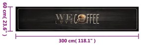 vidaXL Χαλί Κουζίνας Πλενόμενο Επιγραφή Coffee 60x300 εκ. Βελούδο