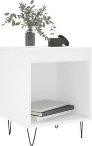 vidaXL Κομοδίνο Λευκό 40 x 35 x 50 εκ. από Επεξεργασμένο Ξύλο