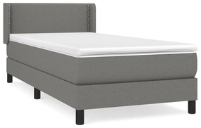 ΚΡΕΒΑΤΙ BOXSPRING ΜΕ ΣΤΡΩΜΑ ΣΚΟΥΡΟ ΓΚΡΙ 80X200 ΕΚ. ΥΦΑΣΜΑΤΙΝΟ 3129586