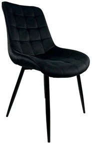 Καρέκλα Τραπεζαρίας ArteLibre BRISA Μαύρο Βελούδο/Μέταλλο 53x60x85cm