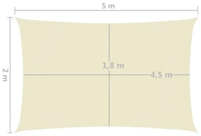 vidaXL Πανί Σκίασης Ορθογώνιο Κρεμ 2 x 5 μ. από Ύφασμα Oxford