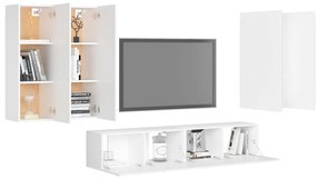 vidaXL Έπιπλα Τηλεόρασης Σετ 6 Τεμαχίων Λευκό από Επεξ. Ξύλο