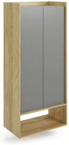 MOBIUS regal 2D color: hikora oak/grey DIOMMI V-PL-MOBIUS-REGAŁ_2D-SZARY