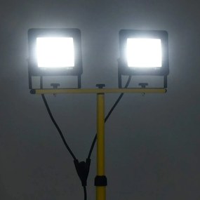 vidaXL Προβολέας LED με Τρίποδο Ψυχρό Λευκό 2 x 50 W