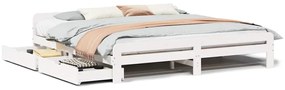 vidaXL Σκελετός Κρεβ. Χωρίς Στρώμα Λευκό 180x200 εκ Μασίφ Πεύκο