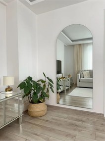 Stewehome Οβάλ ολόσωμος καθρέφτης με μεταλλική βάση χωρίς πλαίσιο Λευκό 180x80 cm