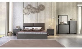 Savvidis Furniture Σετ Κρεβατοκάμαρας 6τμχ (κρεβάτι για στρώμα 160x200, 2 κομοδίνα, τουαλέτα με καθρέφτη, κολώνα) N6 Βέγκε Μελαμίνη BEST-8080311