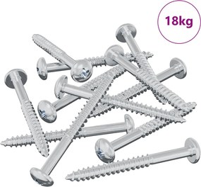 vidaXL Ξυλοβίδα 3273 pcs Ασημί 9,8 x 53 mm Ατσάλι