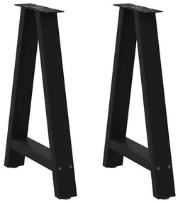 Πόδια Τραπεζαρίας Σχήματος Α 2 τεμ. Μαύρο 50x(72-73) εκ. Ατσάλι