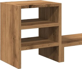 vidaXL Βάση Οθόνης με Organiser Γραφείου Καφέ Δρυς από Επεξ. Ξύλο