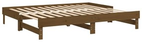 vidaXL Καναπές Κρεβάτι Συρόμενος Μελί 2x(100x200) εκ. από Μασίφ Πεύκο