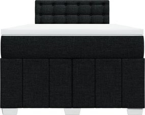 vidaXL Κρεβάτι Boxspring με Στρώμα Μαύρο 120x200 εκ. Υφασμάτινο