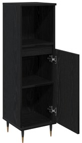 vidaXL Ντουλάπα Μπάνιου Μαύρη Δρυς 30x30x100 εκ. Σύνθετο Ξύλο