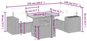 vidaXL Σετ Καναπέ Κήπου 6 τεμ. Μπεζ Συνθετικό Ρατάν με Μαξιλάρια