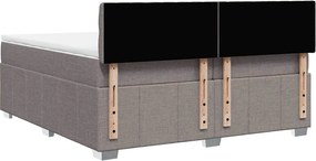 vidaXL Κρεβάτι Boxspring με Στρώμα Taupe 200x200 εκ. Υφασμάτινο