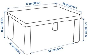 MAMMUT παιδικό τραπέζι/εσωτερικού/εξωτερικού χώρου, 77x55 cm 505.819.92