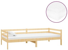 Καναπές Κρεβάτι με Στρώμα 90 x 200 εκ. από Μασίφ Ξύλο Πεύκου - Λευκό