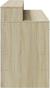 vidaXL Γραφείο με LED Sonoma δρυς 140x55x91 εκ. Επεξεργ. Ξύλο