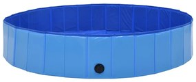 Πισίνα για Σκύλους Πτυσσόμενη Μπλε 160 x 30 εκ. από PVC