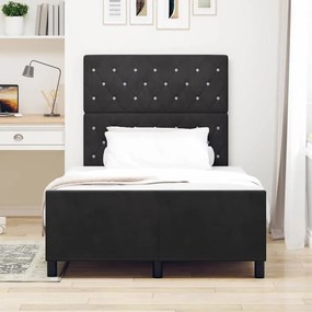 vidaXL Σκελετός Κρεβατιού με κεφαλάρι Μαύρο 120 x 200 cm Βελούδο