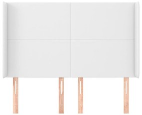 Κεφαλάρι με Πτερύγια Λευκό 147x16x118/128 εκ. Συνθ. Δέρμα - Λευκό
