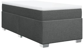 vidaXL Κρεβάτι Boxspring με Στρώμα Σκούρο Γκρι 90x200 εκ. Υφασμάτινο