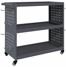 vidaXL Καρότσι εργαλείων με ράφι Ανθρακί 75 x 35 x 73 εκ. Κρύα χάλυβας