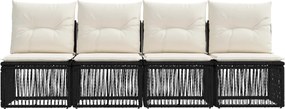 vidaXL Καναπές 4 Θέσεων 4 pcs 4-Αριθμός καθισμάτων Μαύρο