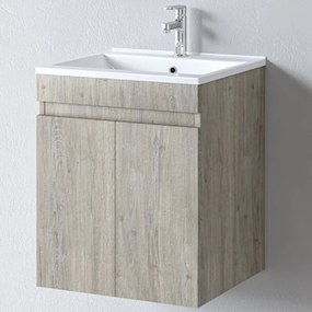 Έπιπλο Μπάνιου Πάγκος Με Νιπτήρα Omega 50 S3BOM050BO0 50x46x60cm Beige-White Πορσελάνη,Μελαμίνη